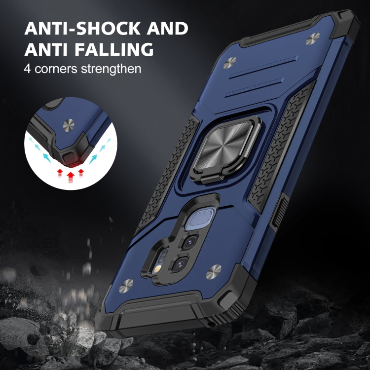 For Samsung Galaxy S9+ Magnetic Armor Shockproof TPU + PC Case with Metal Ring Holder