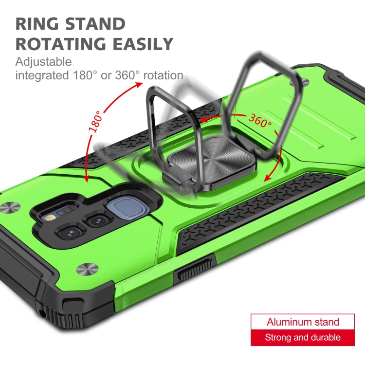 For Samsung Galaxy S9+ Magnetic Armor Shockproof TPU + PC Case with Metal Ring Holder