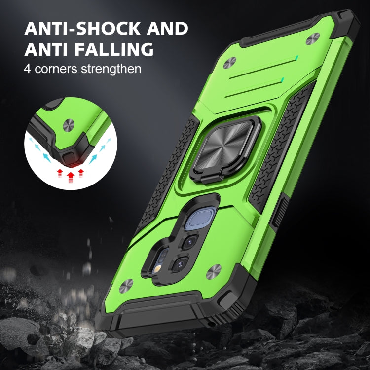 For Samsung Galaxy S9+ Magnetic Armor Shockproof TPU + PC Case with Metal Ring Holder