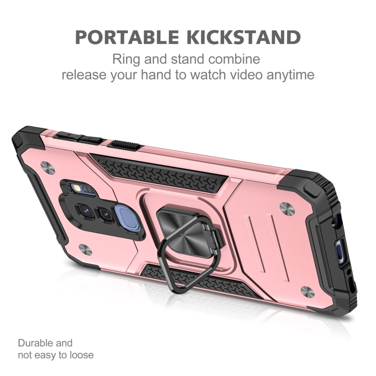 For Samsung Galaxy S9+ Magnetic Armor Shockproof TPU + PC Case with Metal Ring Holder