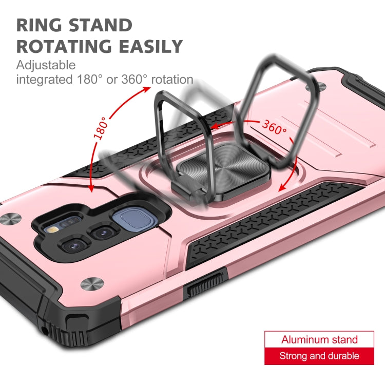For Samsung Galaxy S9+ Magnetic Armor Shockproof TPU + PC Case with Metal Ring Holder