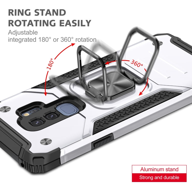 For Samsung Galaxy S9+ Magnetic Armor Shockproof TPU + PC Case with Metal Ring Holder