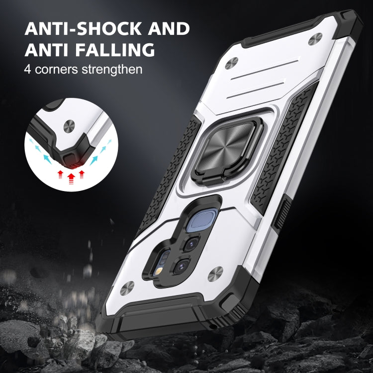 For Samsung Galaxy S9+ Magnetic Armor Shockproof TPU + PC Case with Metal Ring Holder