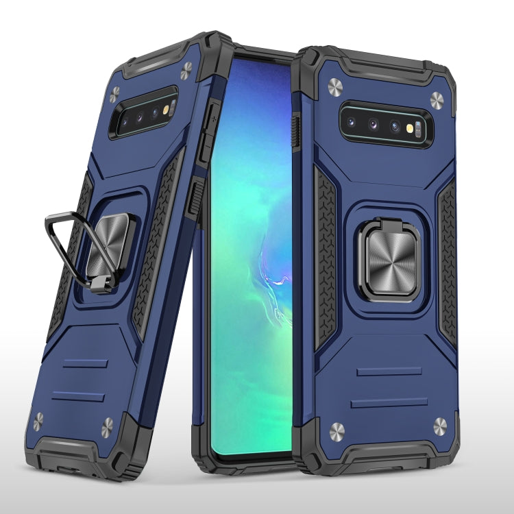 For Samsung Galaxy S10 Magnetic Armor Shockproof TPU + PC Case with Metal Ring Holder