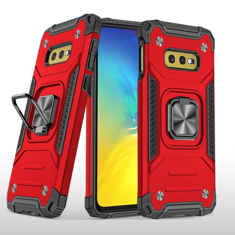 For Samsung Galaxy S10e Magnetic Armor Shockproof TPU + PC Case with Metal Ring Holder