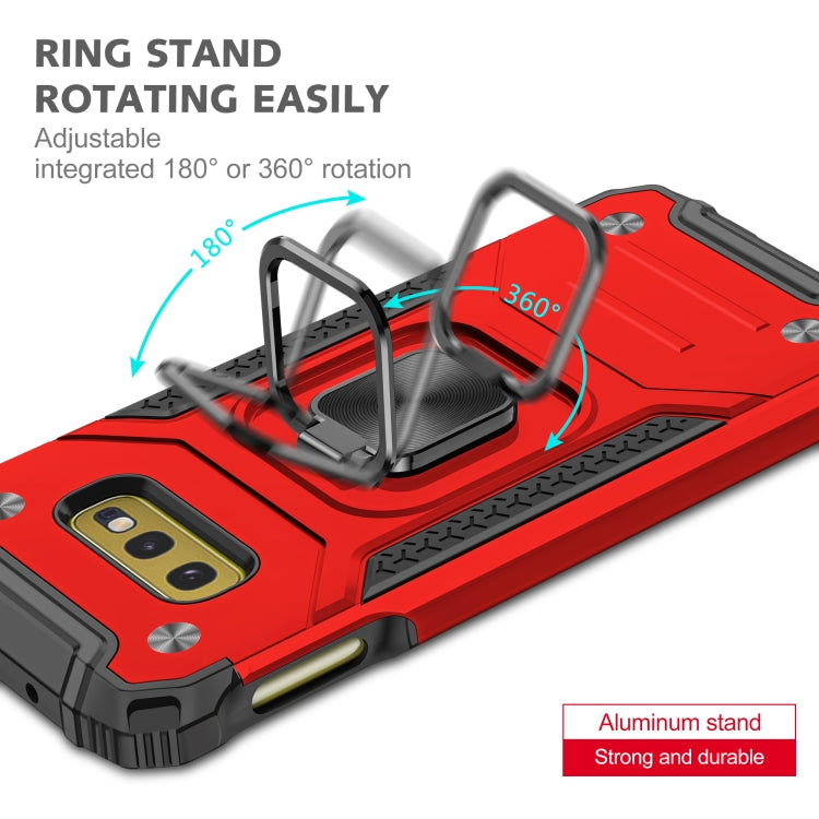 For Samsung Galaxy S10e Magnetic Armor Shockproof TPU + PC Case with Metal Ring Holder