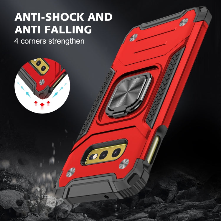 For Samsung Galaxy S10e Magnetic Armor Shockproof TPU + PC Case with Metal Ring Holder