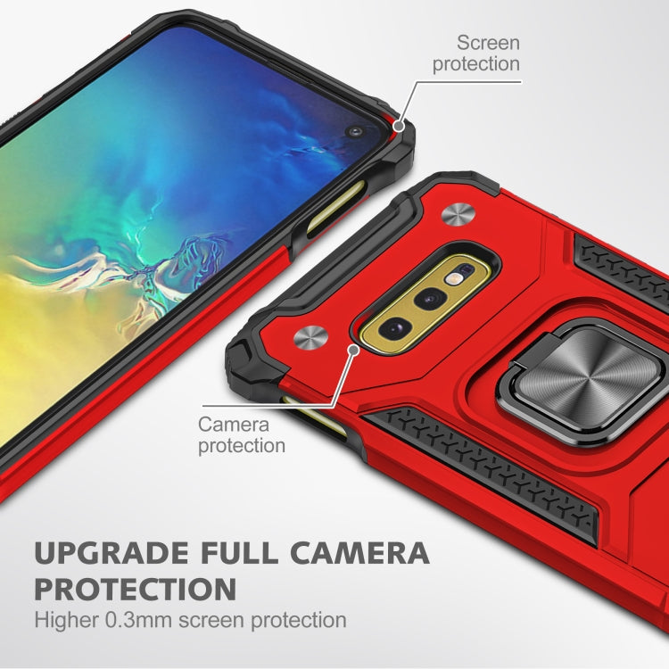 For Samsung Galaxy S10e Magnetic Armor Shockproof TPU + PC Case with Metal Ring Holder
