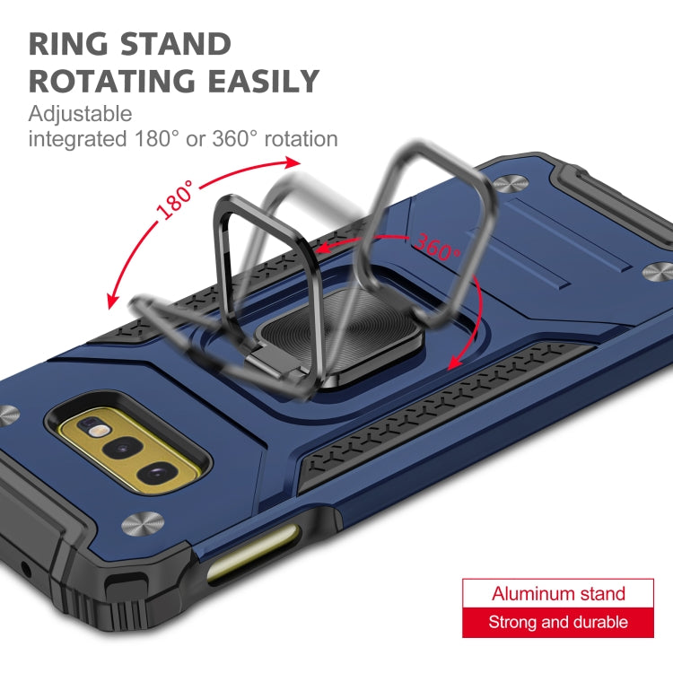 For Samsung Galaxy S10e Magnetic Armor Shockproof TPU + PC Case with Metal Ring Holder