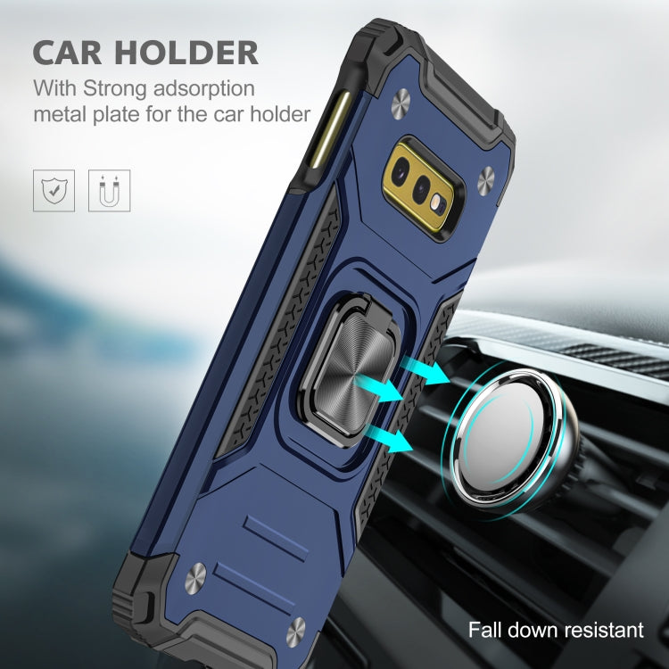 For Samsung Galaxy S10e Magnetic Armor Shockproof TPU + PC Case with Metal Ring Holder