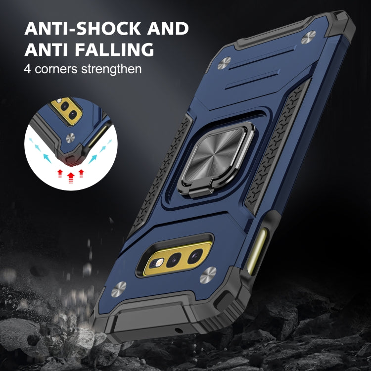 For Samsung Galaxy S10e Magnetic Armor Shockproof TPU + PC Case with Metal Ring Holder