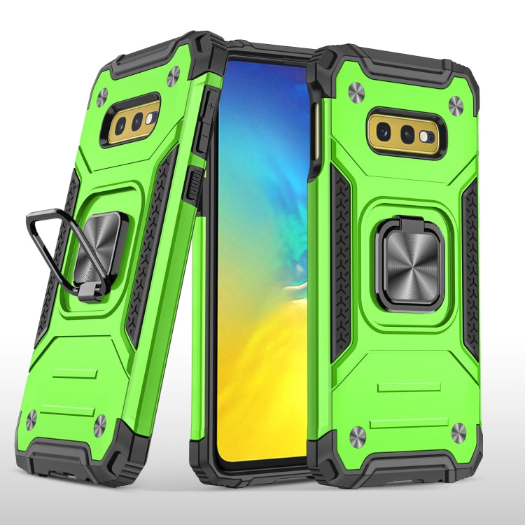 For Samsung Galaxy S10e Magnetic Armor Shockproof TPU + PC Case with Metal Ring Holder