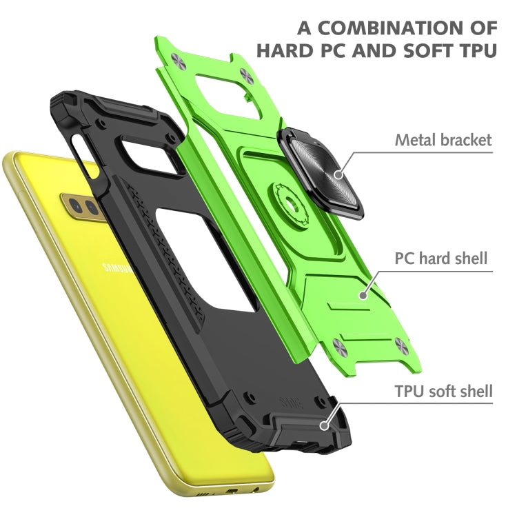For Samsung Galaxy S10e Magnetic Armor Shockproof TPU + PC Case with Metal Ring Holder