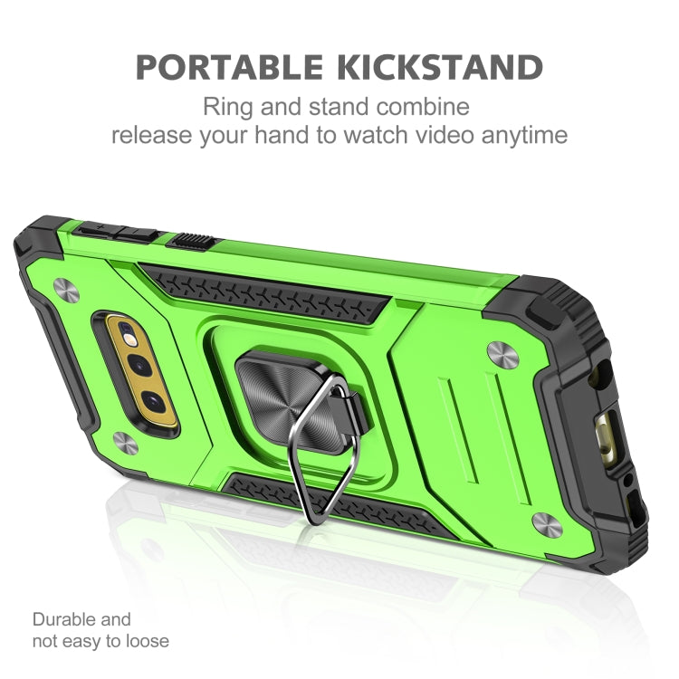 For Samsung Galaxy S10e Magnetic Armor Shockproof TPU + PC Case with Metal Ring Holder