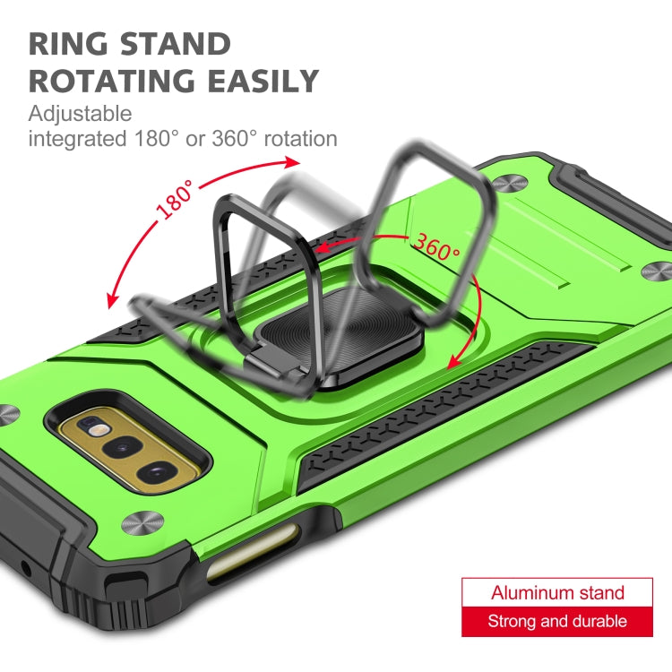 For Samsung Galaxy S10e Magnetic Armor Shockproof TPU + PC Case with Metal Ring Holder