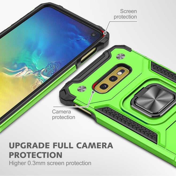 For Samsung Galaxy S10e Magnetic Armor Shockproof TPU + PC Case with Metal Ring Holder