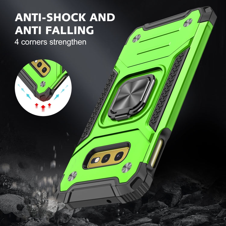 For Samsung Galaxy S10e Magnetic Armor Shockproof TPU + PC Case with Metal Ring Holder