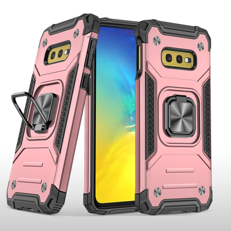 For Samsung Galaxy S10e Magnetic Armor Shockproof TPU + PC Case with Metal Ring Holder
