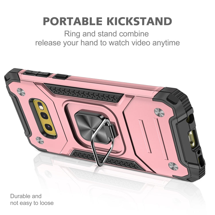 For Samsung Galaxy S10e Magnetic Armor Shockproof TPU + PC Case with Metal Ring Holder