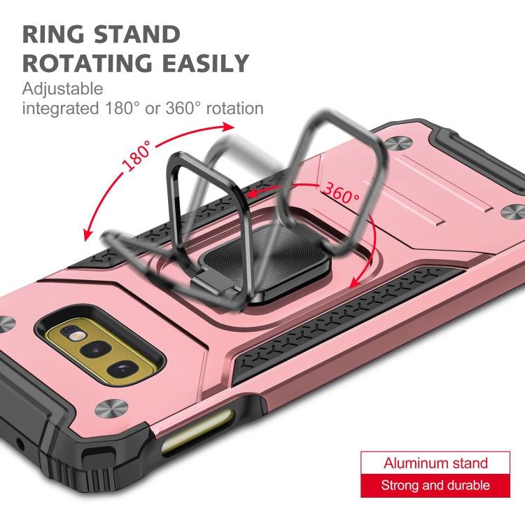 For Samsung Galaxy S10e Magnetic Armor Shockproof TPU + PC Case with Metal Ring Holder