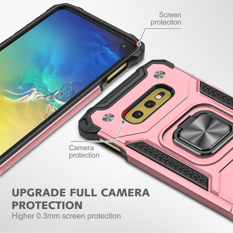 For Samsung Galaxy S10e Magnetic Armor Shockproof TPU + PC Case with Metal Ring Holder