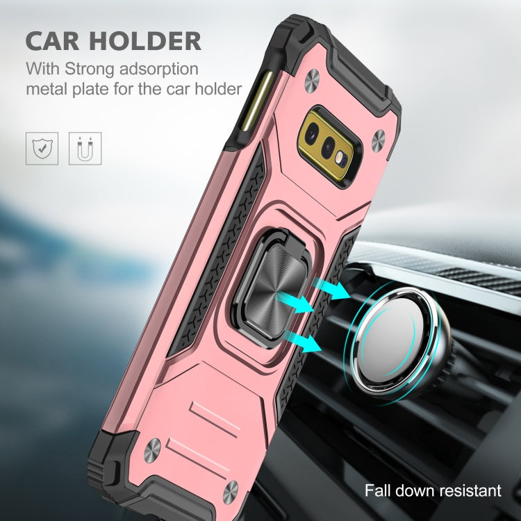 For Samsung Galaxy S10e Magnetic Armor Shockproof TPU + PC Case with Metal Ring Holder