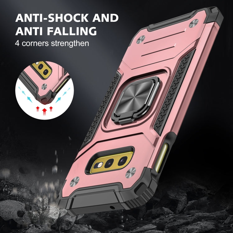 For Samsung Galaxy S10e Magnetic Armor Shockproof TPU + PC Case with Metal Ring Holder