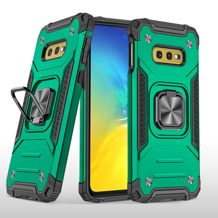 For Samsung Galaxy S10e Magnetic Armor Shockproof TPU + PC Case with Metal Ring Holder