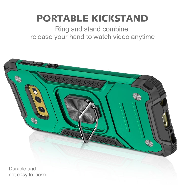 For Samsung Galaxy S10e Magnetic Armor Shockproof TPU + PC Case with Metal Ring Holder