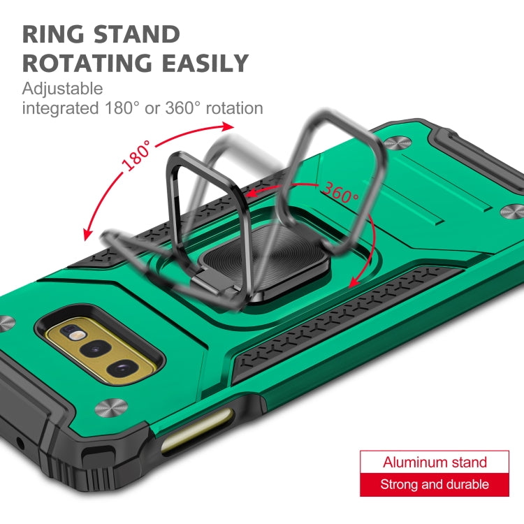 For Samsung Galaxy S10e Magnetic Armor Shockproof TPU + PC Case with Metal Ring Holder