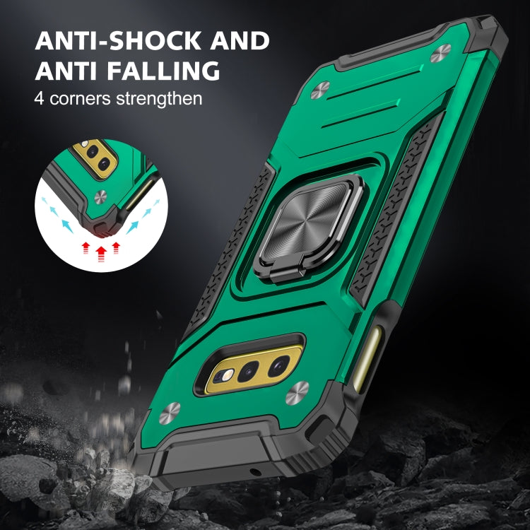 For Samsung Galaxy S10e Magnetic Armor Shockproof TPU + PC Case with Metal Ring Holder
