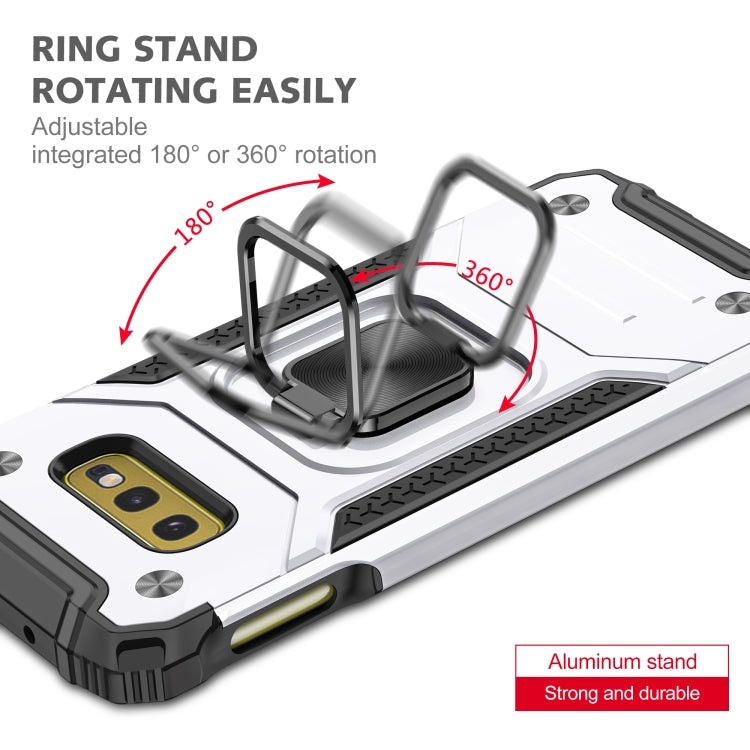 For Samsung Galaxy S10e Magnetic Armor Shockproof TPU + PC Case with Metal Ring Holder