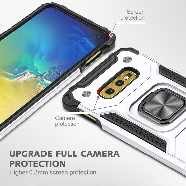 For Samsung Galaxy S10e Magnetic Armor Shockproof TPU + PC Case with Metal Ring Holder