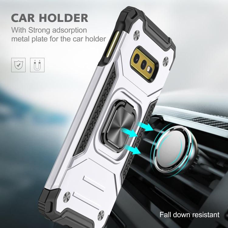 For Samsung Galaxy S10e Magnetic Armor Shockproof TPU + PC Case with Metal Ring Holder