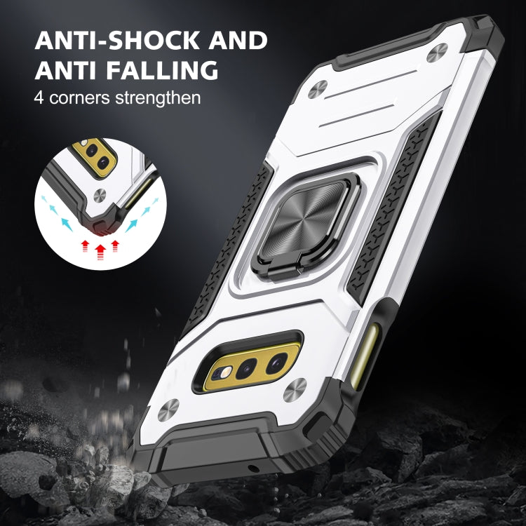 For Samsung Galaxy S10e Magnetic Armor Shockproof TPU + PC Case with Metal Ring Holder