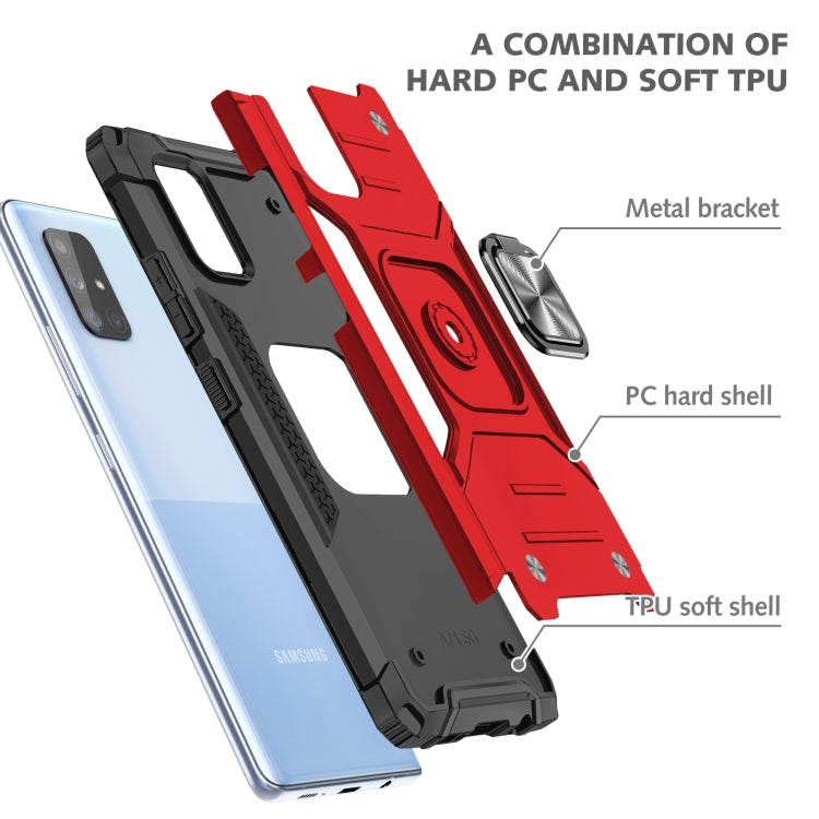 For Samsung Galaxy A71 5G Magnetic Armor Shockproof TPU + PC Case with Metal Ring Holder