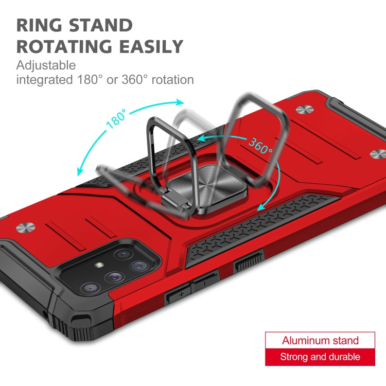 For Samsung Galaxy A71 5G Magnetic Armor Shockproof TPU + PC Case with Metal Ring Holder