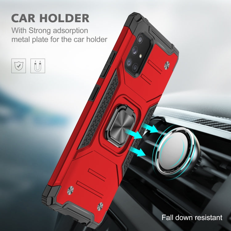 For Samsung Galaxy A71 5G Magnetic Armor Shockproof TPU + PC Case with Metal Ring Holder
