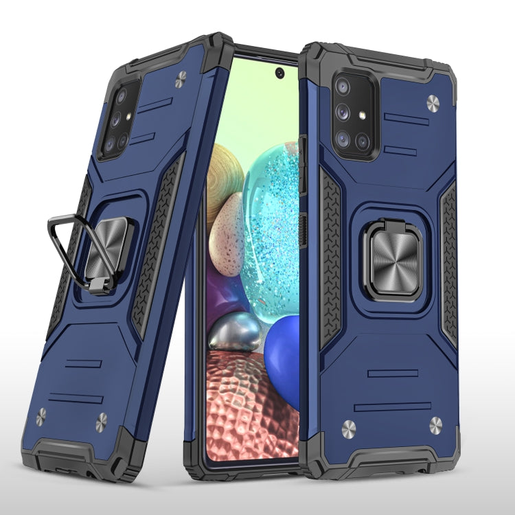 For Samsung Galaxy A71 5G Magnetic Armor Shockproof TPU + PC Case with Metal Ring Holder