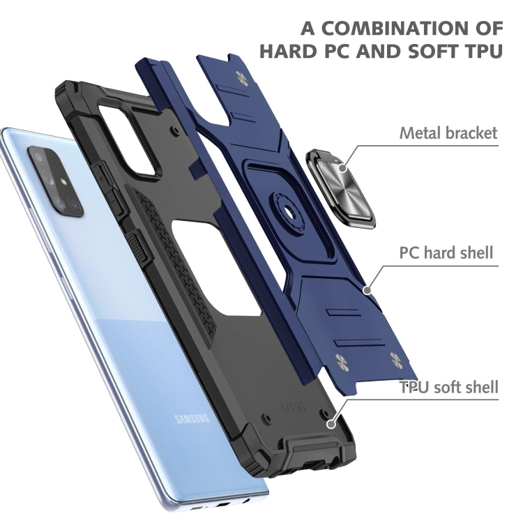 For Samsung Galaxy A71 5G Magnetic Armor Shockproof TPU + PC Case with Metal Ring Holder