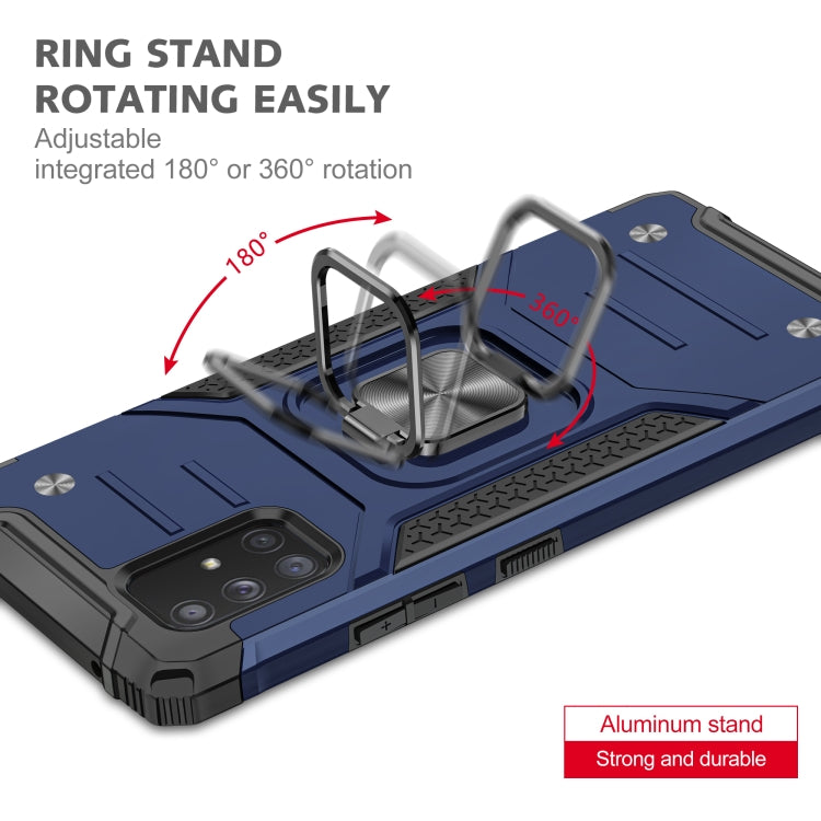 For Samsung Galaxy A71 5G Magnetic Armor Shockproof TPU + PC Case with Metal Ring Holder