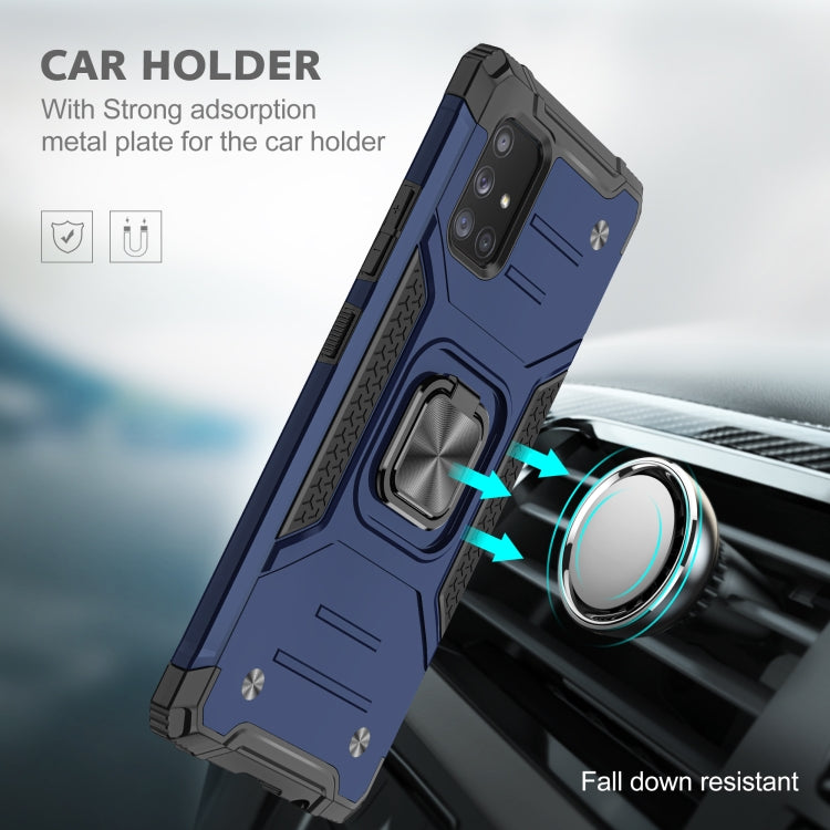 For Samsung Galaxy A71 5G Magnetic Armor Shockproof TPU + PC Case with Metal Ring Holder