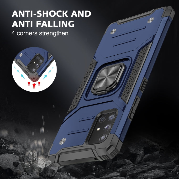 For Samsung Galaxy A71 5G Magnetic Armor Shockproof TPU + PC Case with Metal Ring Holder