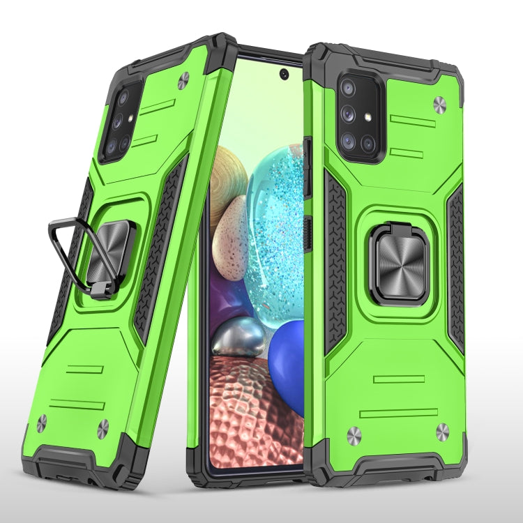 For Samsung Galaxy A71 5G Magnetic Armor Shockproof TPU + PC Case with Metal Ring Holder