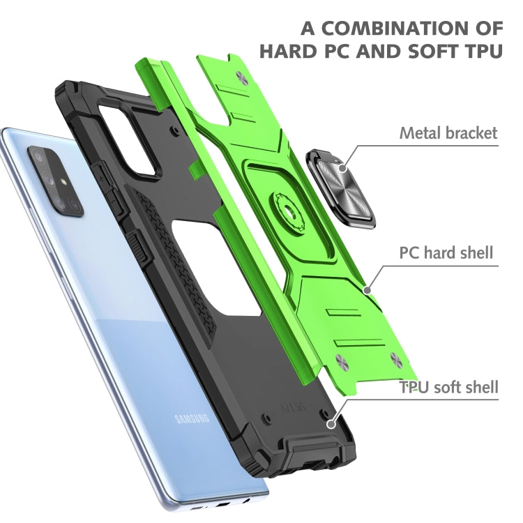For Samsung Galaxy A71 5G Magnetic Armor Shockproof TPU + PC Case with Metal Ring Holder