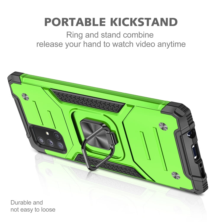 For Samsung Galaxy A71 5G Magnetic Armor Shockproof TPU + PC Case with Metal Ring Holder