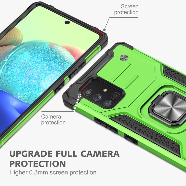For Samsung Galaxy A71 5G Magnetic Armor Shockproof TPU + PC Case with Metal Ring Holder