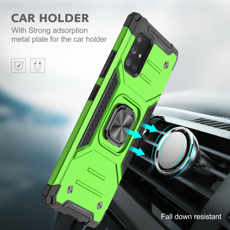 For Samsung Galaxy A71 5G Magnetic Armor Shockproof TPU + PC Case with Metal Ring Holder