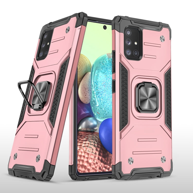 For Samsung Galaxy A71 5G Magnetic Armor Shockproof TPU + PC Case with Metal Ring Holder