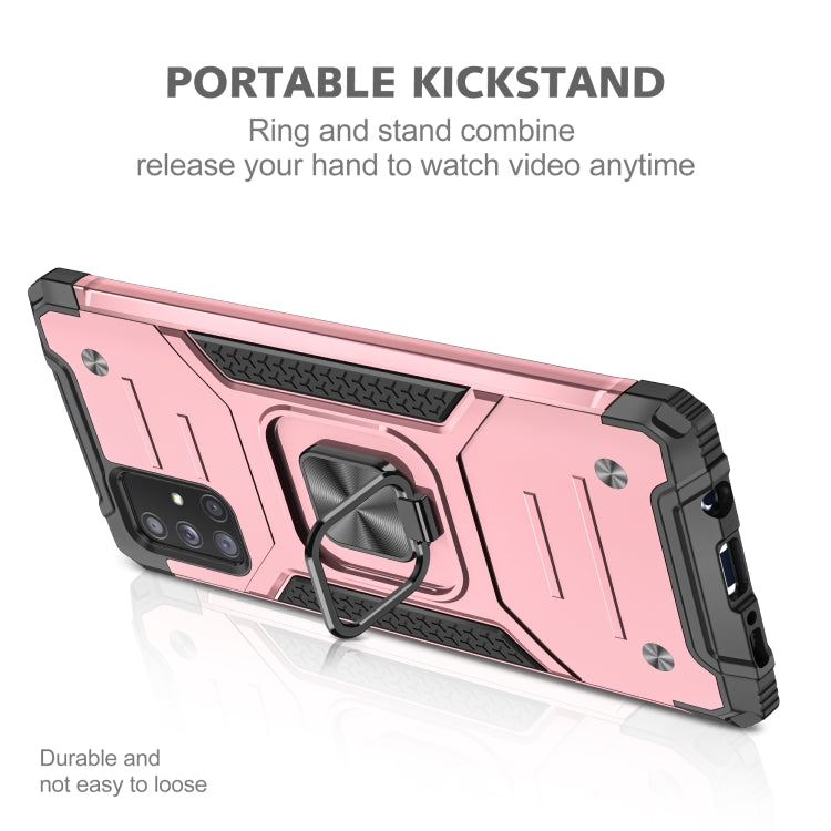 For Samsung Galaxy A71 5G Magnetic Armor Shockproof TPU + PC Case with Metal Ring Holder